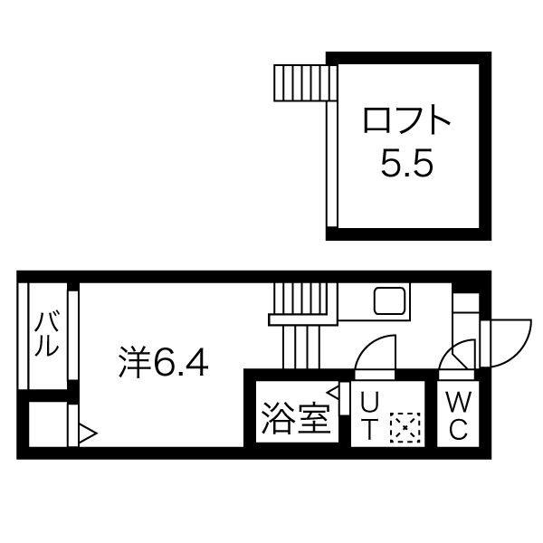 ASTERIA 新栄(1K/2階)の間取り写真