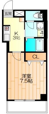小田木ビル(1K/5階)の間取り写真