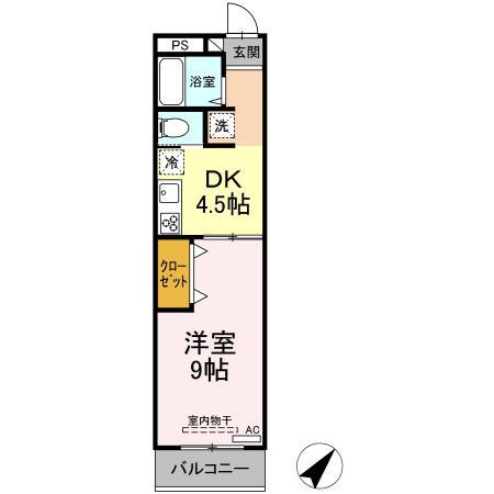 第一富来ハイツ(1DK/2階)の間取り写真