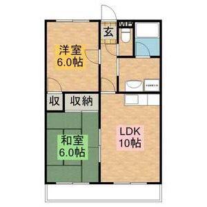 ヴィラアイリス(2LDK/2階)の間取り写真