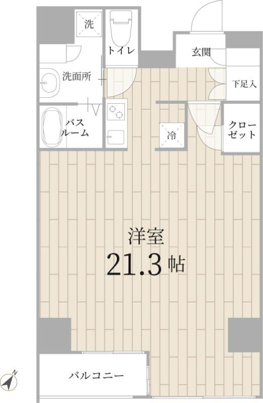 テラス銀座(1K/8階)の間取り写真