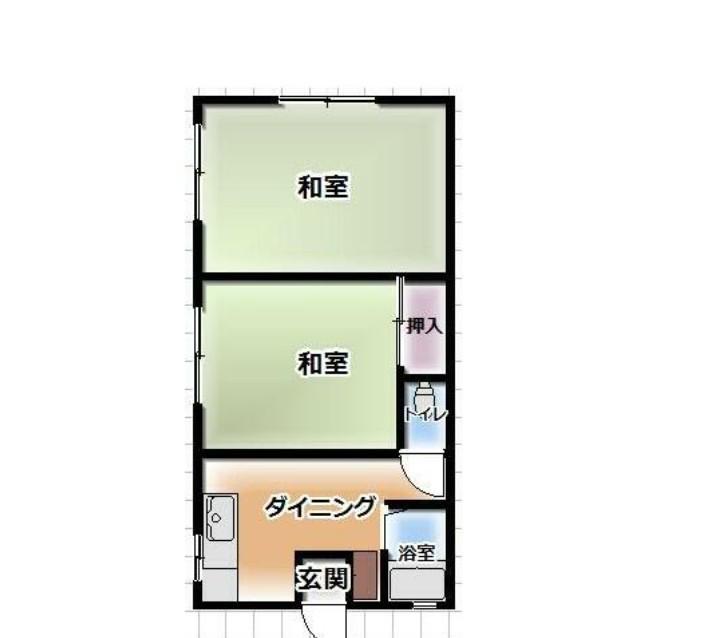 西之谷アパート(2K/2階)の間取り写真