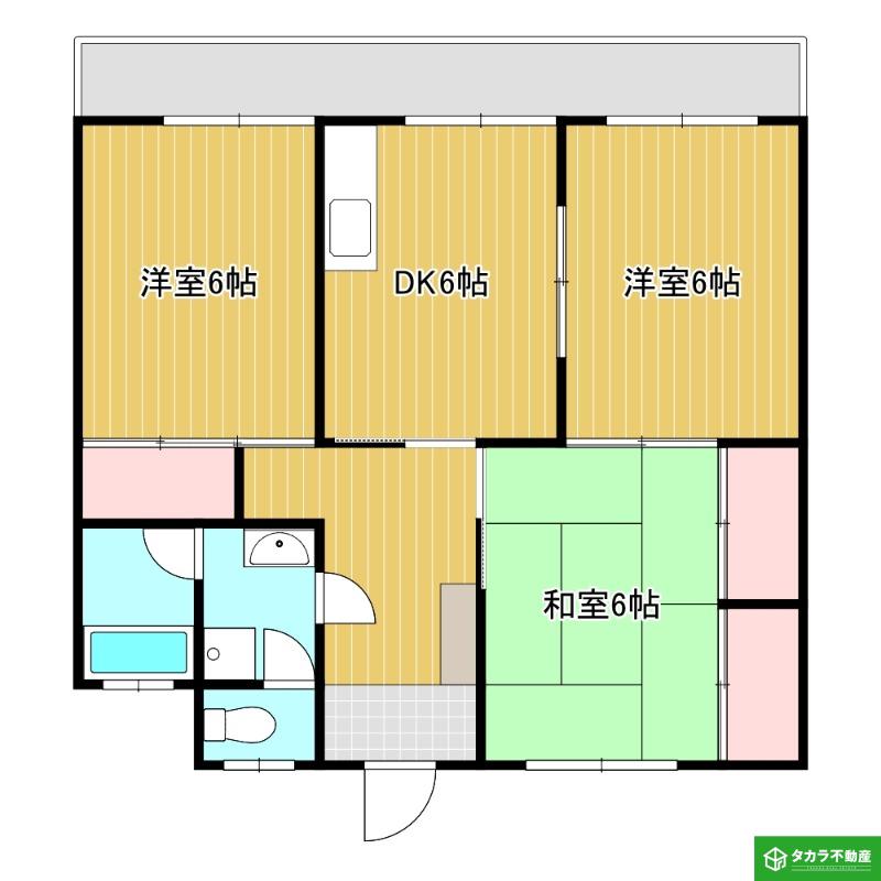 マンションおの(3DK/1階)の間取り写真