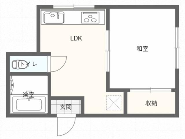 アネックス鶴見(1DK/1階)の間取り写真