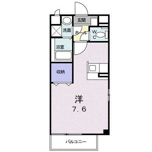 パ-プルヒルズ(ワンルーム/1階)の間取り写真