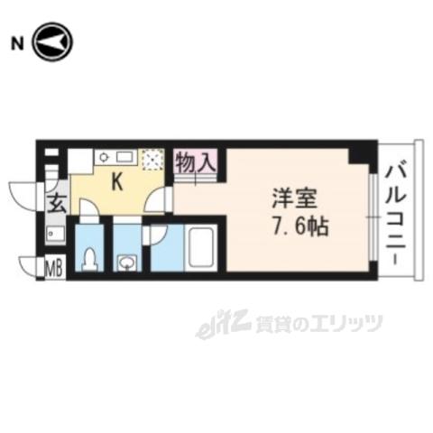 GATO D.M北山(1K/7階)の間取り写真