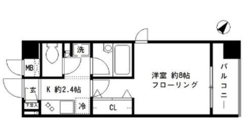 CASA VERDE(1K/2階)の間取り写真