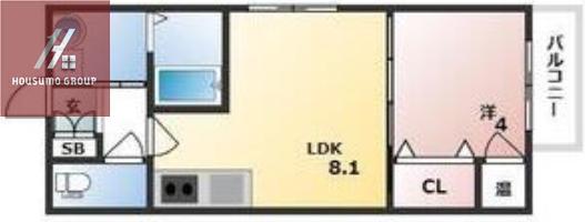 GRANDIR J(1LDK/1階)の間取り写真