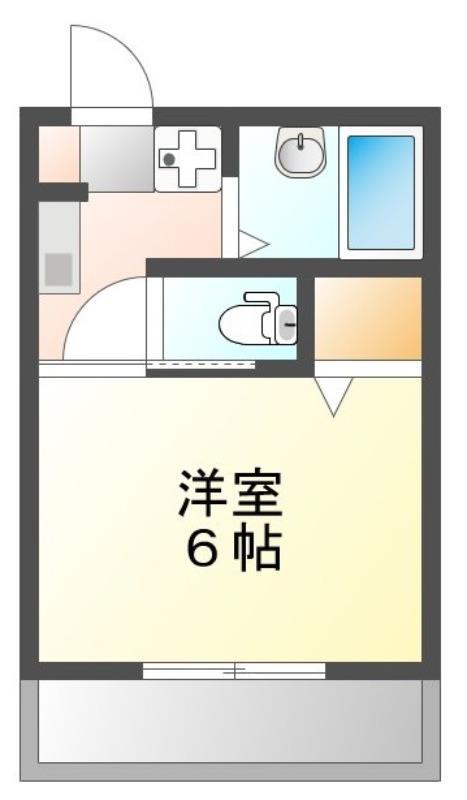 K`Sハウス(1K/2階)の間取り写真