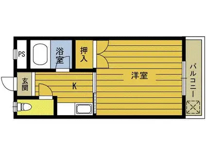 ハイラーク510(1K/1階)の間取り写真