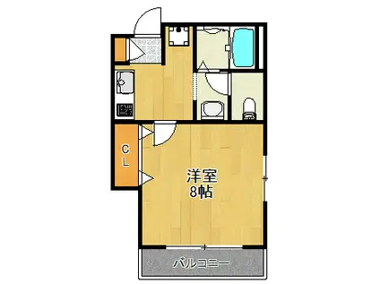 ヴィラエリーナ(1K/3階)の間取り写真