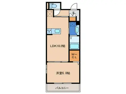 サリオス香椎駅前(1LDK/3階)の間取り写真
