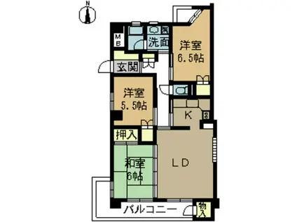 メイプル紫竹山(3LDK/1階)の間取り写真