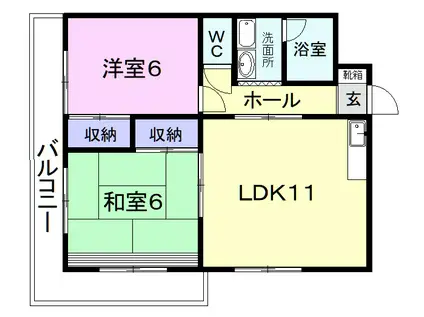 ハイトピア富士(2LDK/3階)の間取り写真