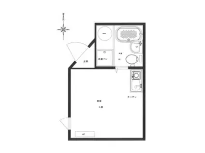 ロイヤル瑞穂N棟(ワンルーム/2階)の間取り写真