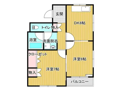 要VIIマンション(2DK/3階)の間取り写真
