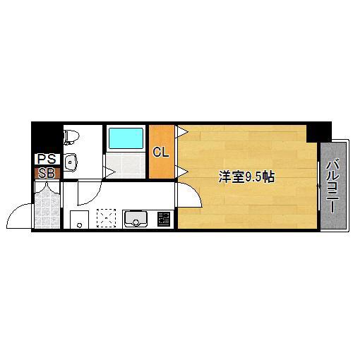 JINO平野(1K/7階)の間取り写真