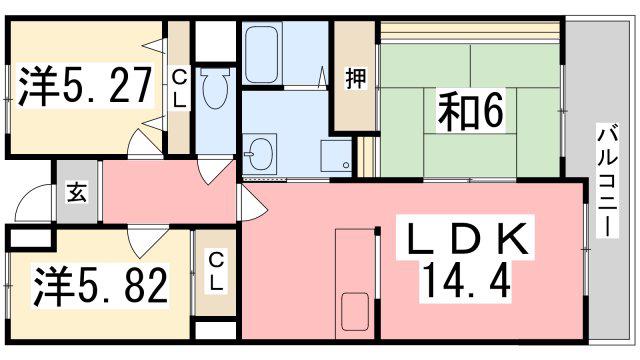 シャトゥ・ブランシェ(3LDK/11階)の間取り写真