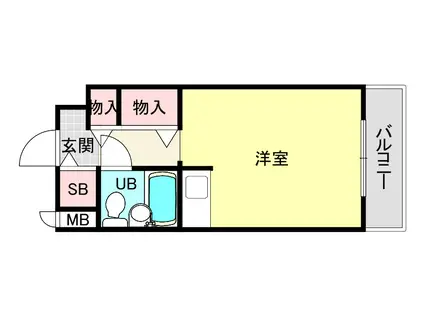 瑠璃甲東園I(ワンルーム/3階)の間取り写真