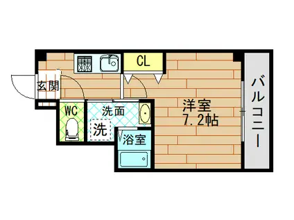 B-RISE梅香(1K/1階)の間取り写真