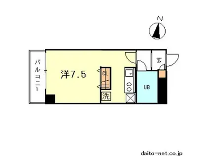 松涛CSコート(ワンルーム/4階)の間取り写真