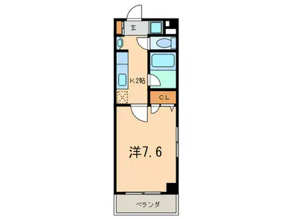 C&Mノリタケ(1K/4階)の間取り写真