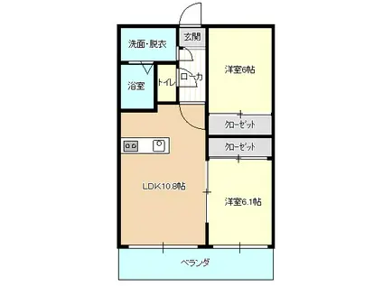 サンハイツ田上(2LDK/2階)の間取り写真
