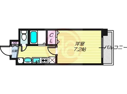 岩伸ヴィルブーケ湯里(1K/6階)の間取り写真