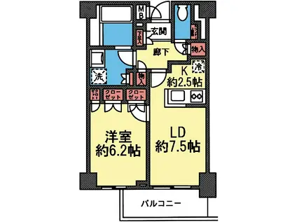 ファインステージ新横浜(1LDK/3階)の間取り写真