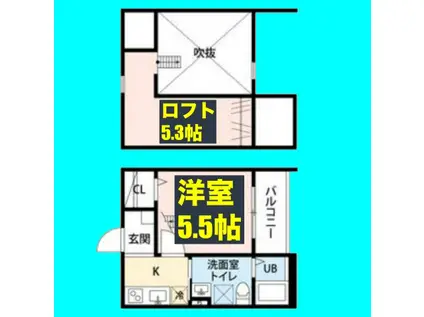 CIEL BLEU 志賀本通シエルブルーシガ(1K/1階)の間取り写真