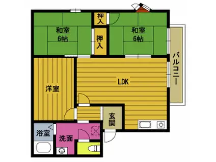 エスポアールA(3LDK/1階)の間取り写真