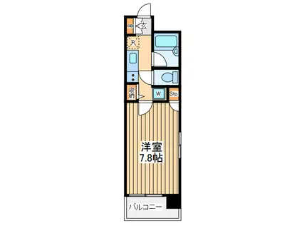 ライジングプレイス西横浜(1K/6階)の間取り写真