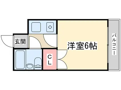 大建ハイツ三国(1K/4階)の間取り写真