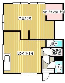 なるせアパート(1LDK/1階)の間取り写真