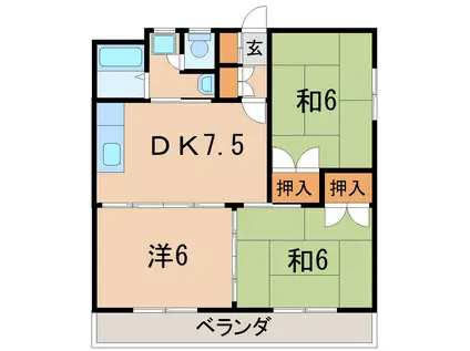 メゾンホープ(3DK/2階)の間取り写真