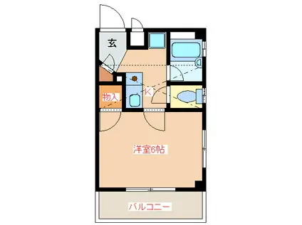 ウェステリア歯科大前(1K/3階)の間取り写真