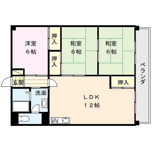 センチュリーハイツ(3LDK/4階)の間取り写真