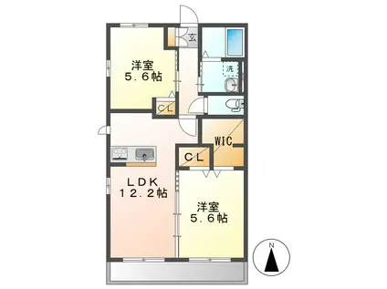 フローレンスIII(2LDK/2階)の間取り写真