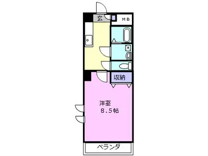 ミ カーサ・キタ(1K/5階)の間取り写真