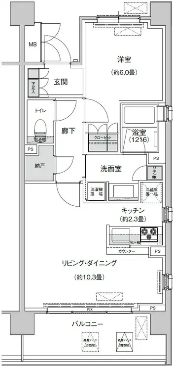 リージア経堂テラスガーデン 6階階 間取り