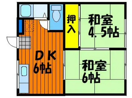 メゾン齋藤(2DK/2階)の間取り写真