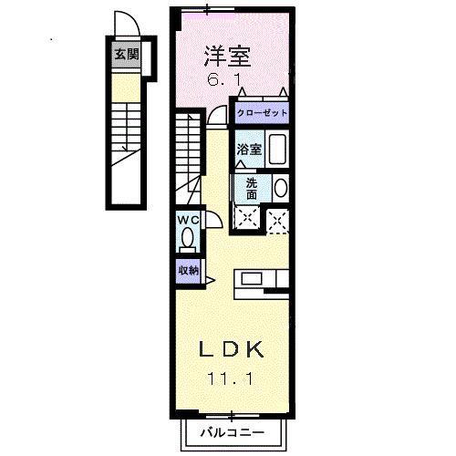プレッソ モルティ(1LDK/2階)の間取り写真