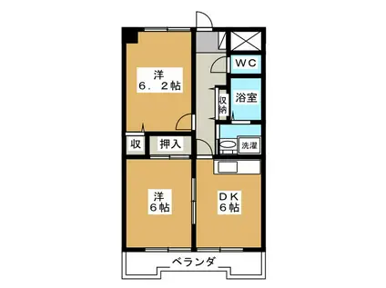 NAKATAマンション横田(2DK/3階)の間取り写真