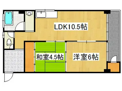 サンバード明和(2LDK/2階)の間取り写真