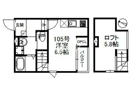 フォルトゥーナ竹下駅前(ワンルーム/1階)の間取り写真
