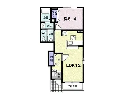 サプライズ・タウンC(1LDK/1階)の間取り写真