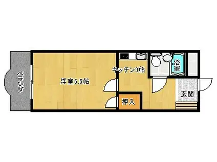 スカイランド桔梗野(1K/1階)の間取り写真