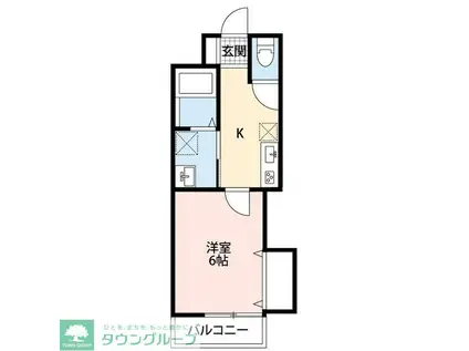 CITYFLAT一ノ割(1K/1階)の間取り写真