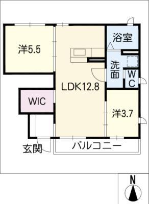 ジューンベリーA(2LDK/1階)の間取り写真