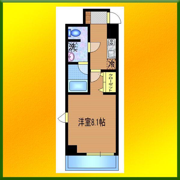 スクエアシティ東京保谷(1K/6階)の間取り写真